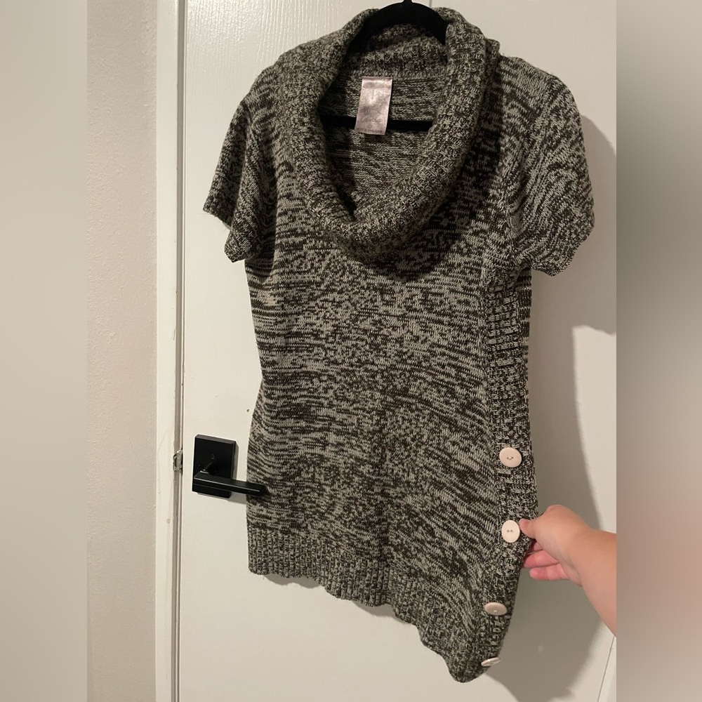 Women's Gray Cowl Neck Sweater